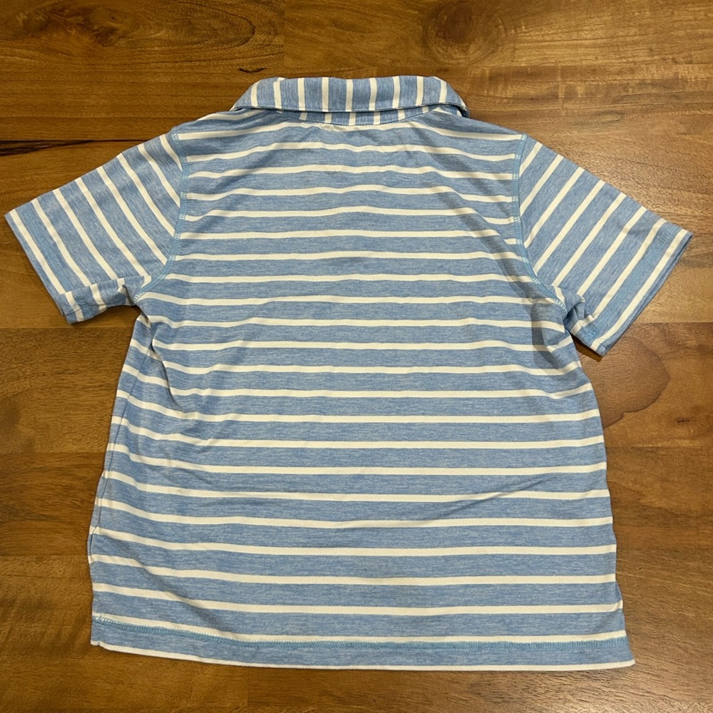 Hanna Andersson Blue & White Striped Polo Shirt - Boys size 110 - Picture 6 of 6